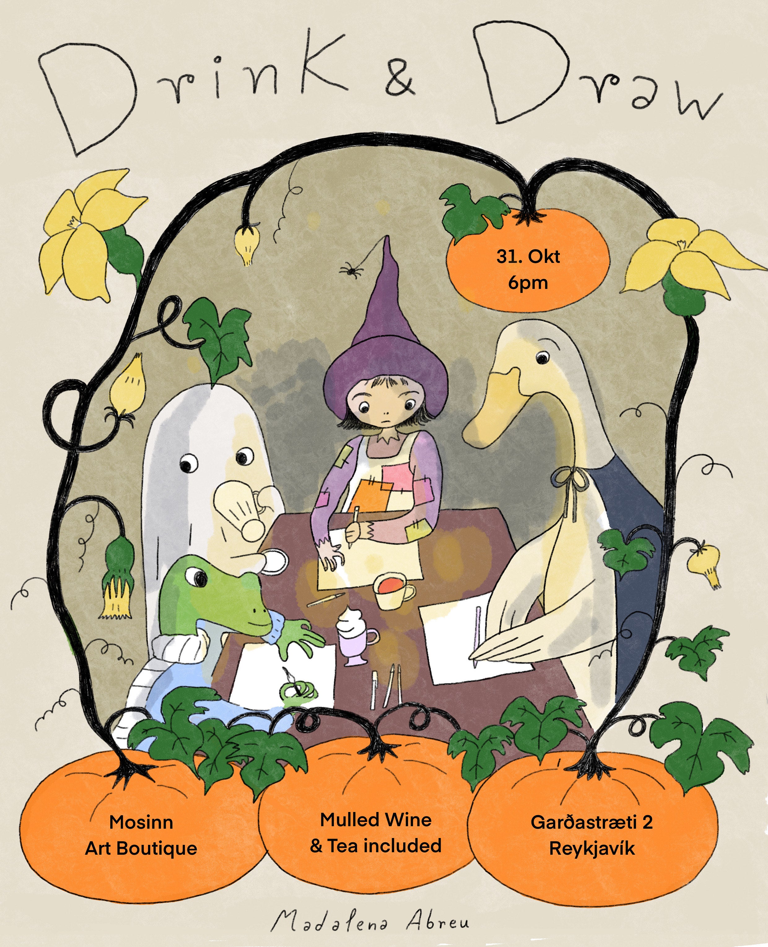 🎃 Drink & Draw – Halloween Edition! ✏️🍷