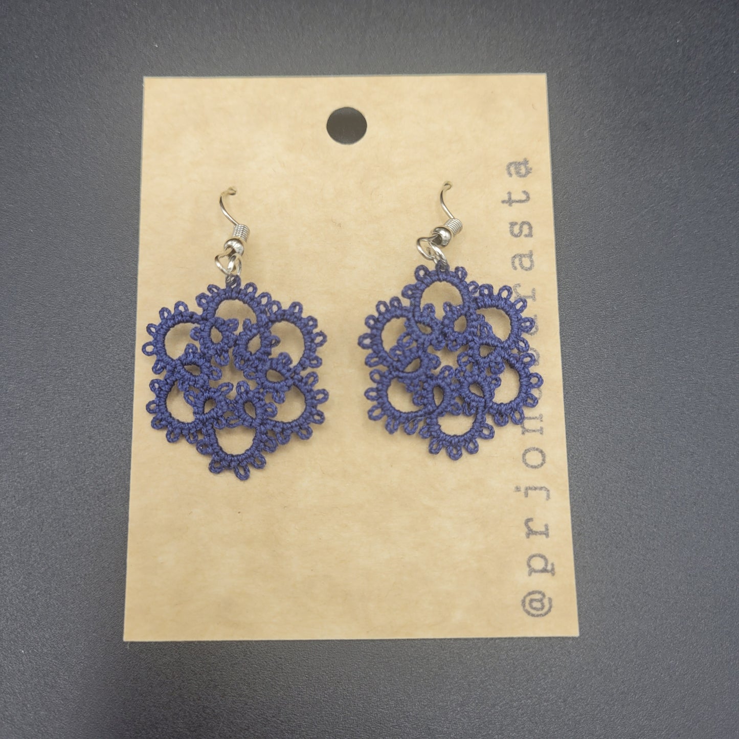 Tatting lace - Earrings - Medium - Prjónabarasta