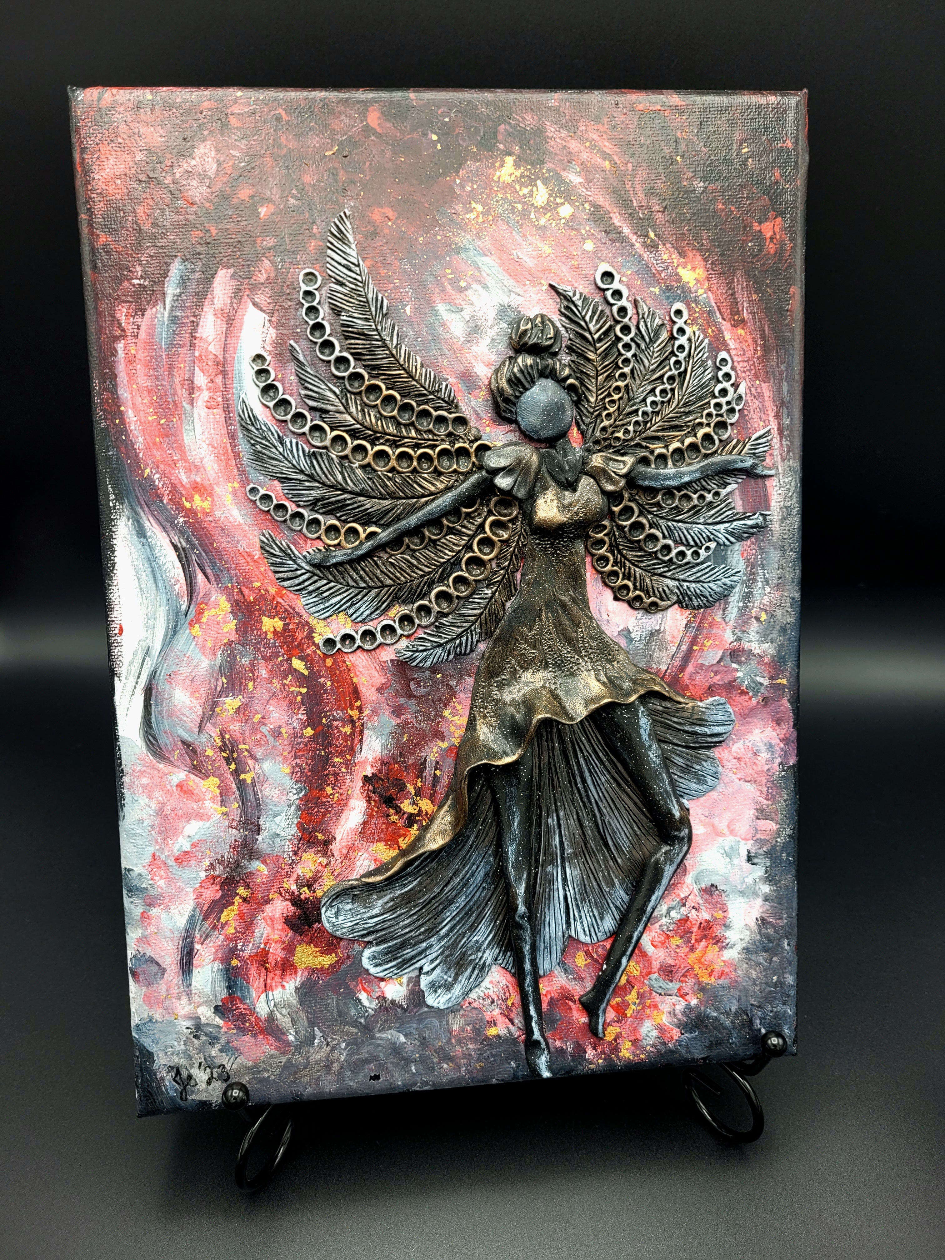 Fairy painting/sculpture by Jódís Eva