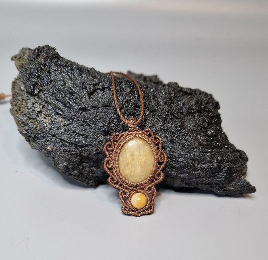 Micro macrame - Necklace - Jasper - 29 - Prjónabarasta