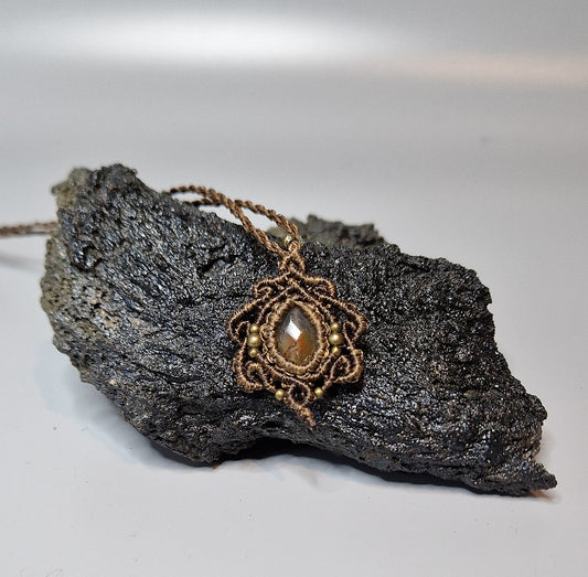 Micro macrame - Necklace - Aventurine - 24 - Prjónabarasta