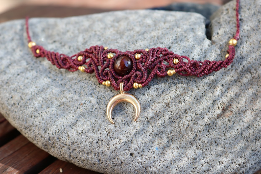 Micro macrame - Necklace - Agat - 20 - Prjónabarasta