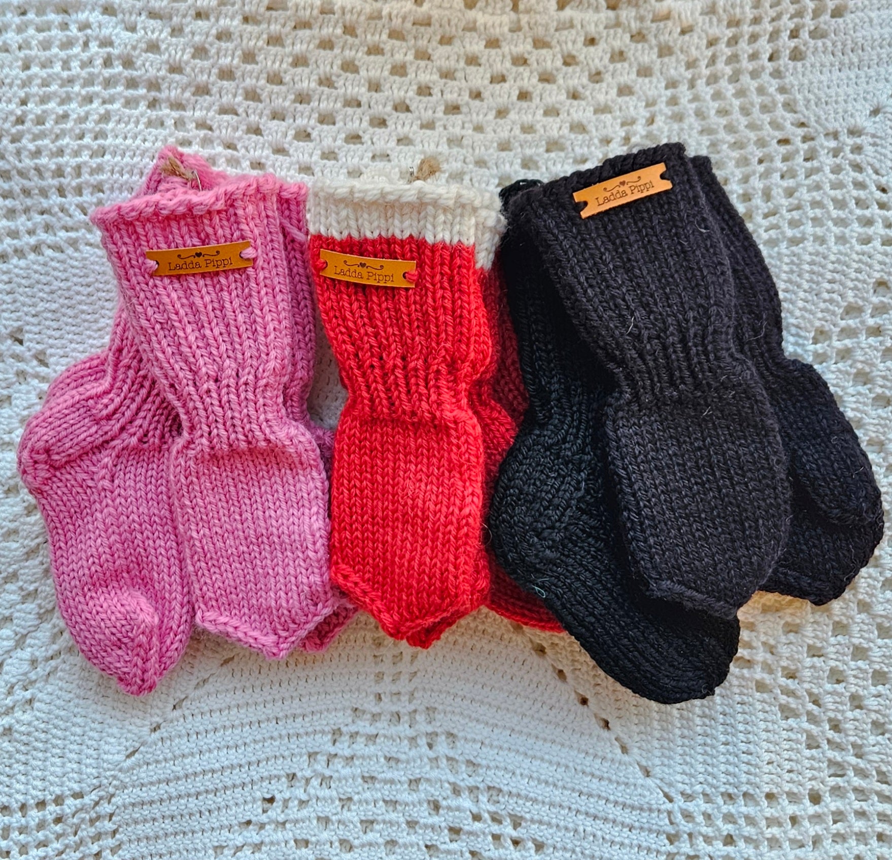 Kids Mittens & Socks Set - Merino Wool - 1-2 yo - Knit by Ragna