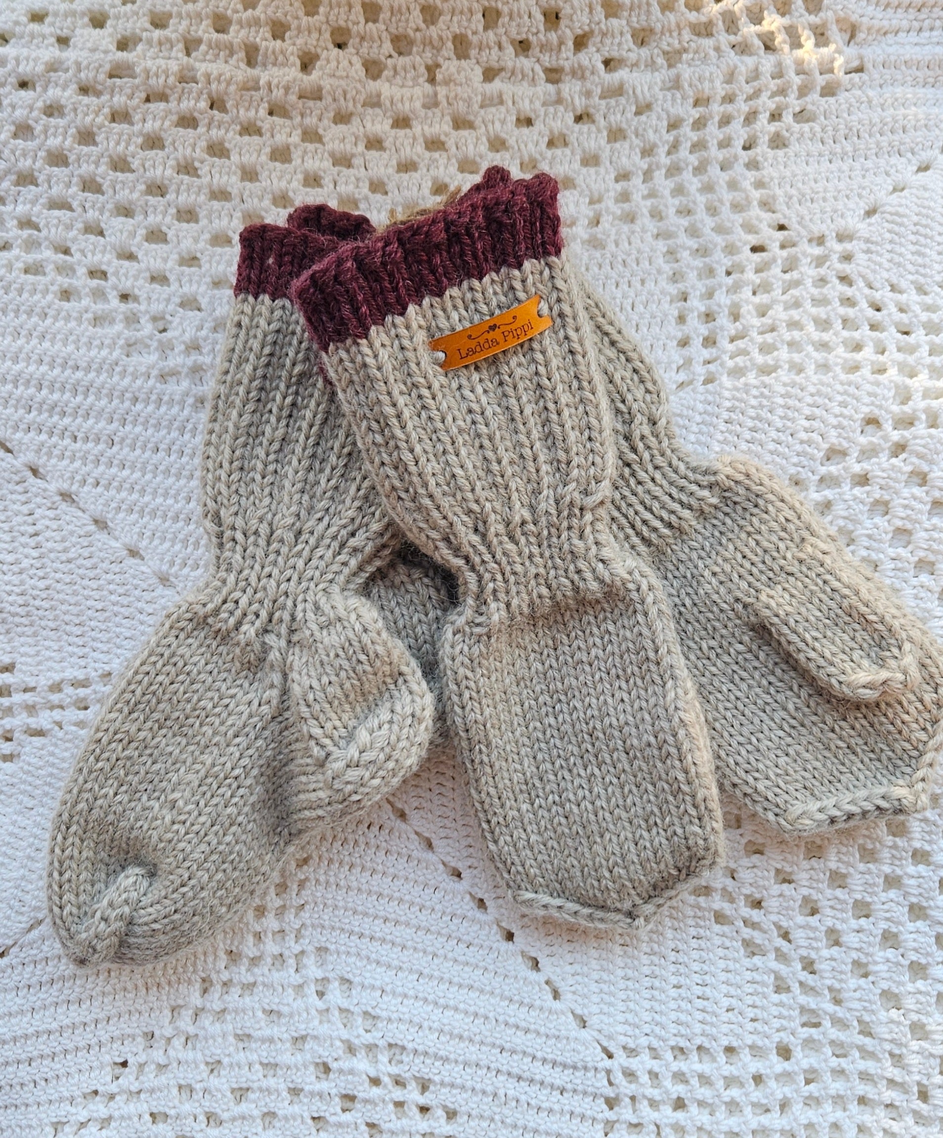 Kids Mittens & Socks Set - Merino Wool - 5-6 yo - Knit by Ragna