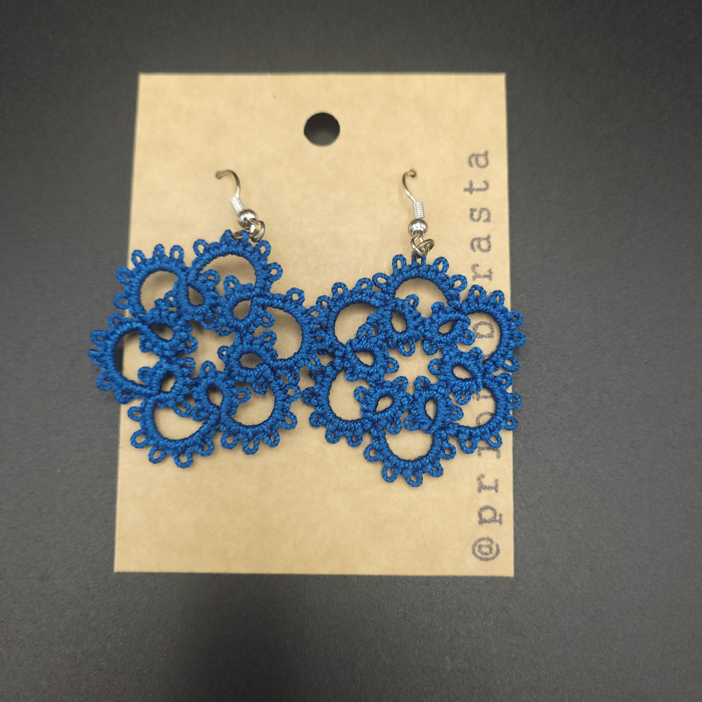 Tatting Lace Earrings - Large - by Prjónabarasta
