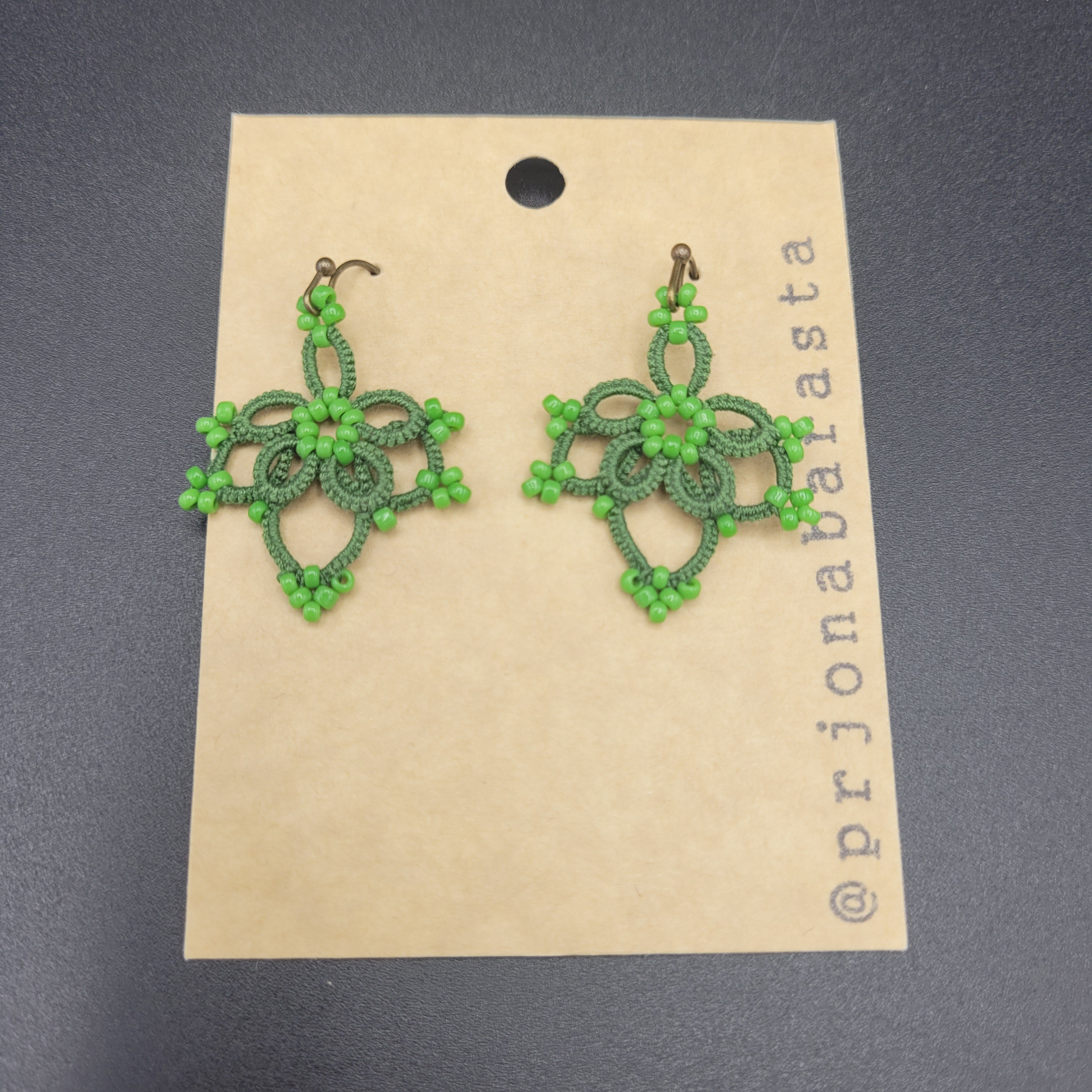 Tatting Lace Earrings - Elegant - by Prjónabarasta