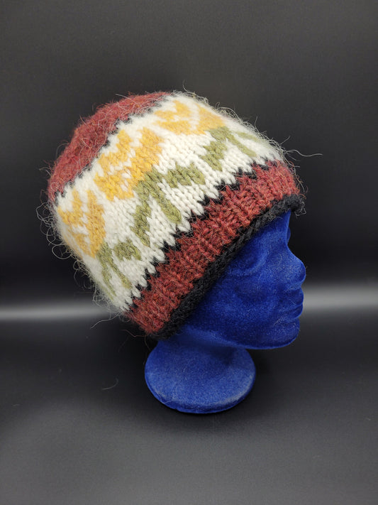 Wool hat - Flowers - Knit by Svana Kristinsdóttir