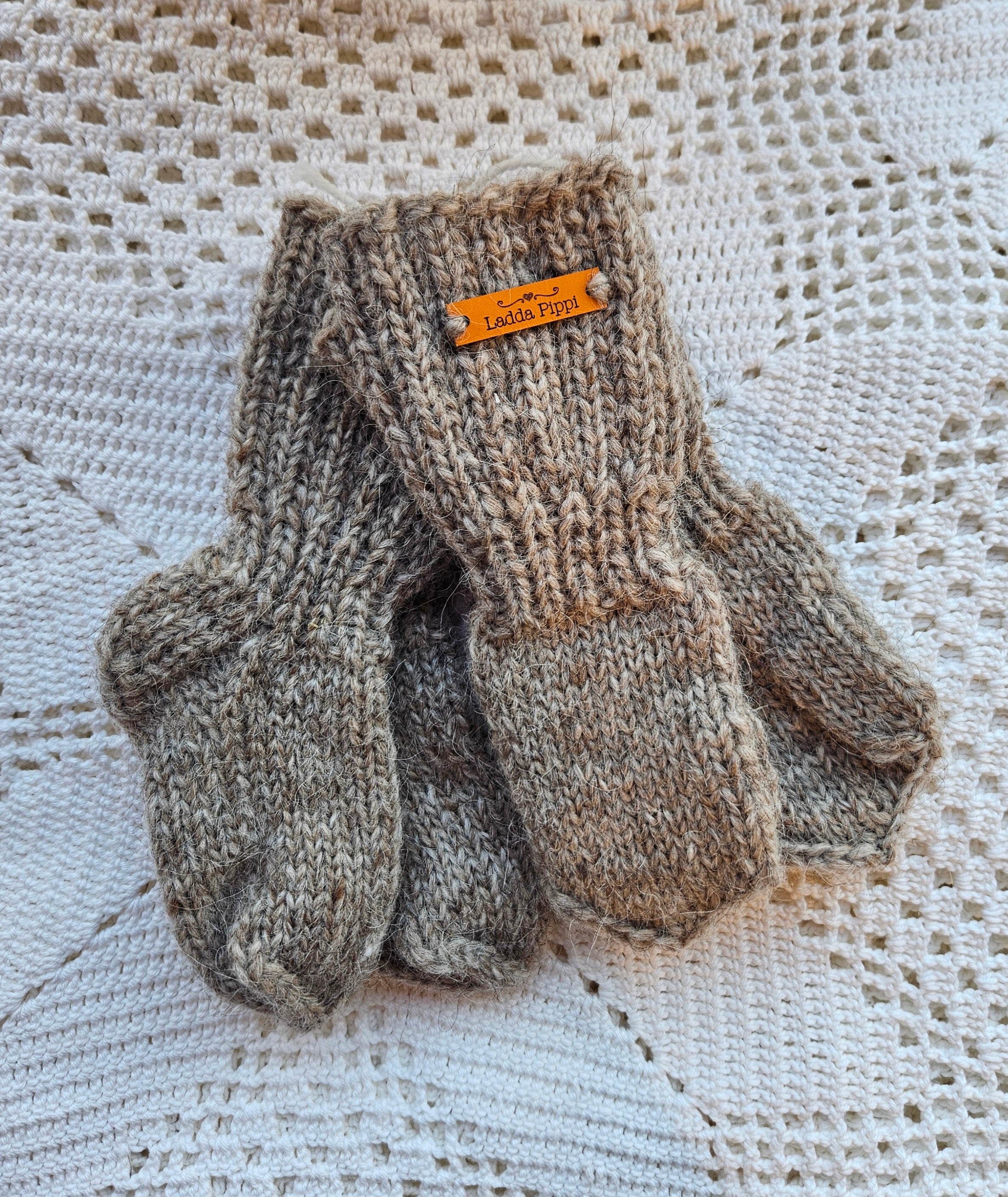 Kids Mittens & Socks Set - Icelandic Wool - 7-8 yo - Knit by Ragna