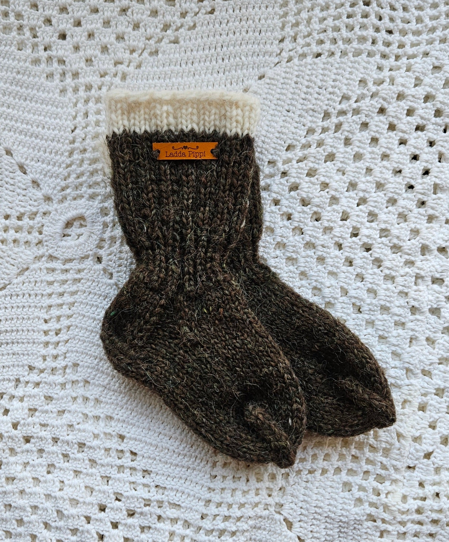 Kids Icelandic Wool Socks - 5-6 y/o - Knit by Ragna