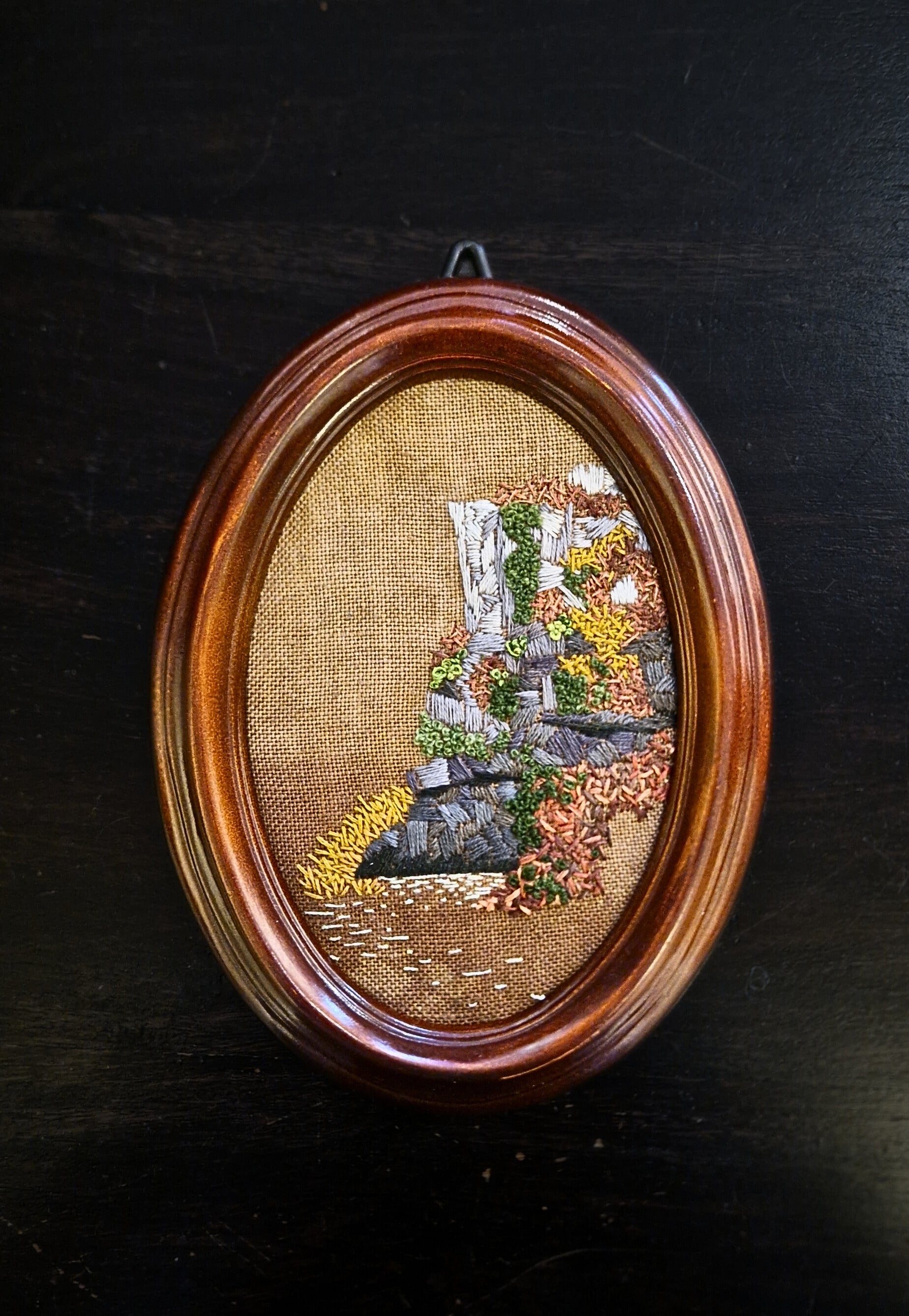 Elliðaárdalur embroidery by Korey Rowswell